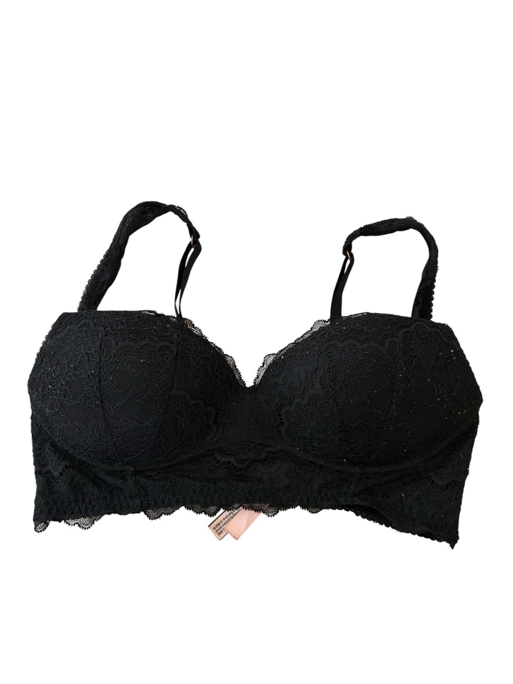 Victoria’s Secret | Black lace slightly padded no underwire bra size 34D